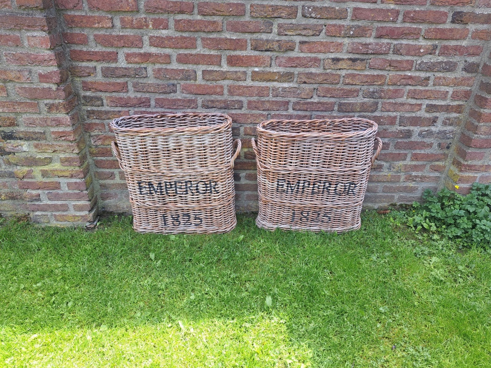 Set van 2 rieten manden 'EMPEROR 1825', Ophalen, Gebruikt, Beige, Landelijk