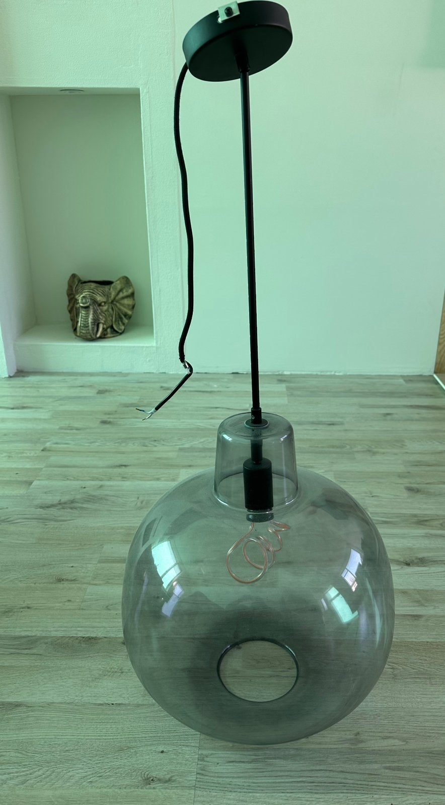 Hanglamp smoke glass, Ophalen, Zo goed als nieuw, Glas