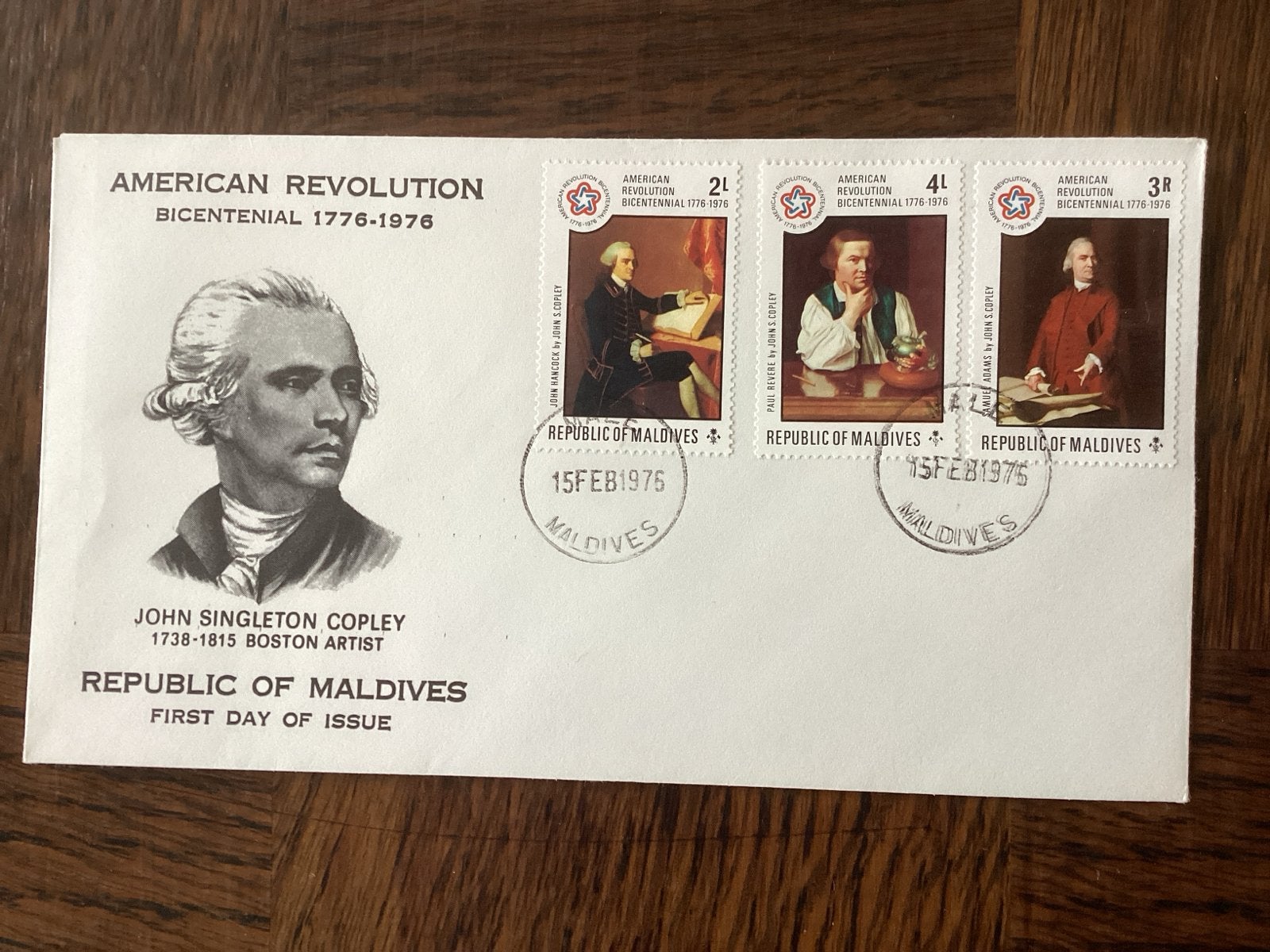 Malediven Eerste Dag Uitgifte American Revolution 1976, Ophalen of Verzenden, Overige landen, Gestempeld