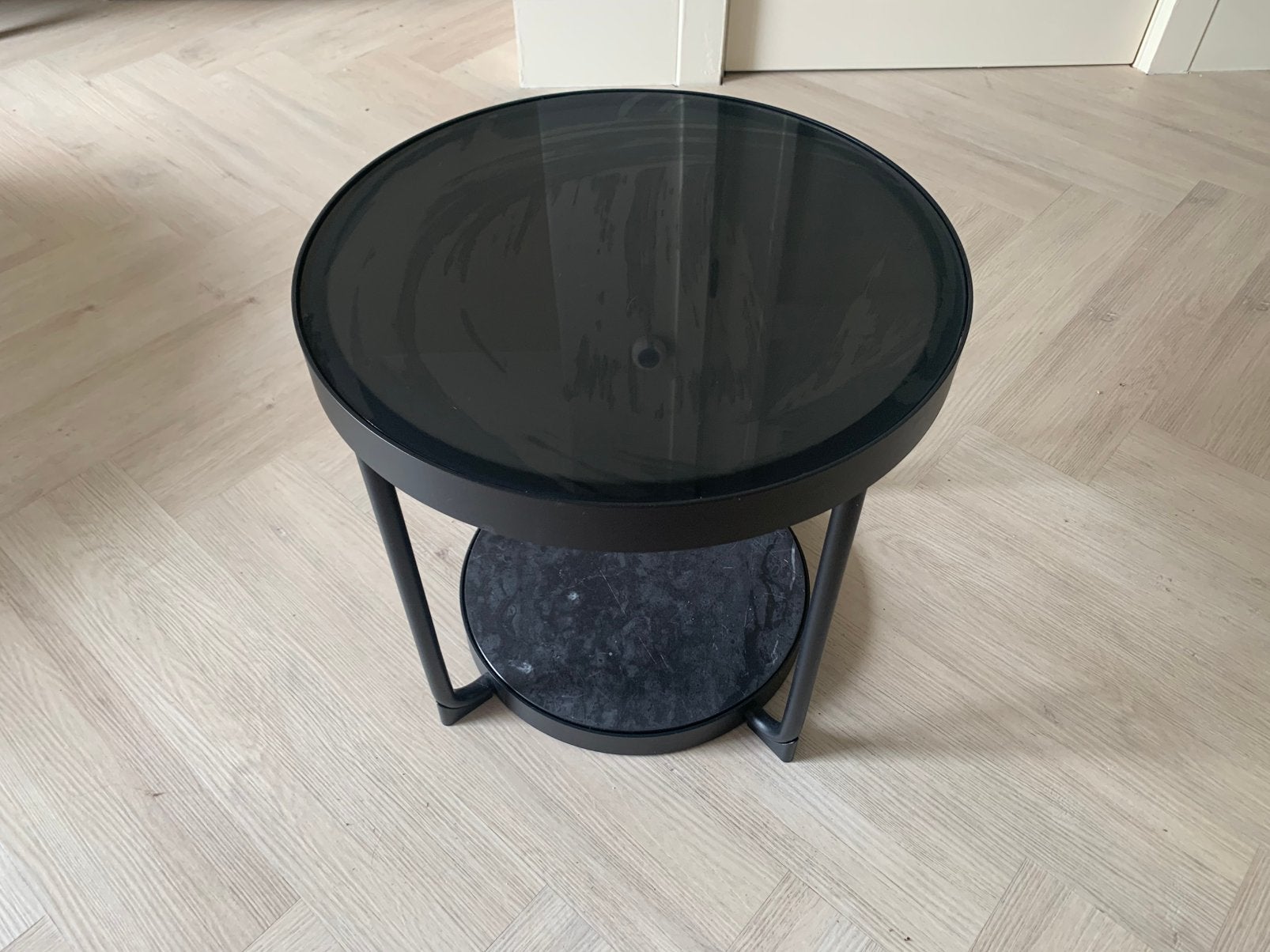 Salon-/ Bijzettafel, Overige materialen, Minder dan 55 cm, Rond, Zo goed als nieuw