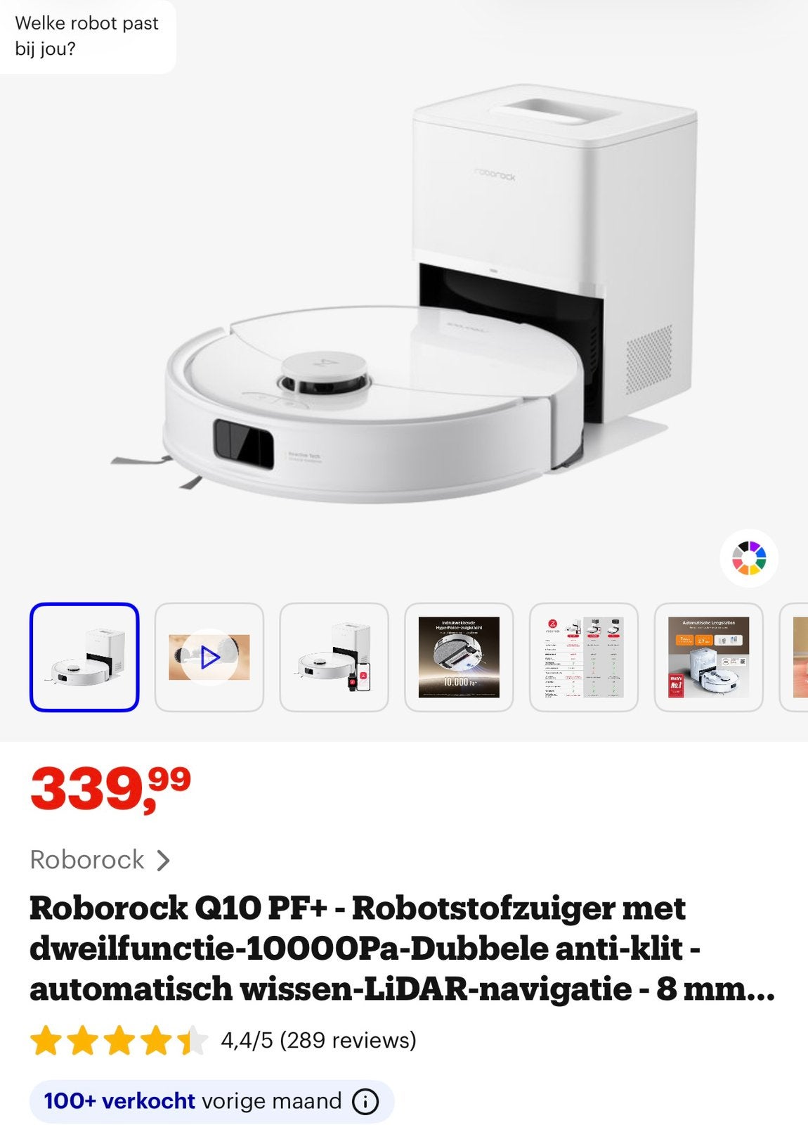 Roborock q10 pf+, Witgoed en Apparatuur, Ophalen of Verzenden, Zo goed als nieuw