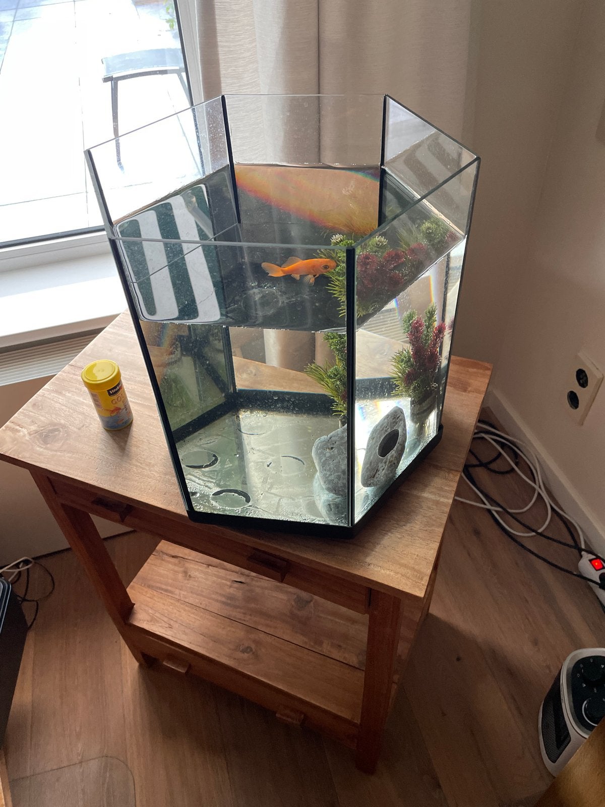 Vrolijke Goudvis, Dieren en Toebehoren, Vissen | Aquaria en Toebehoren, Ophalen, Zo goed als nieuw, Aquariummeubel