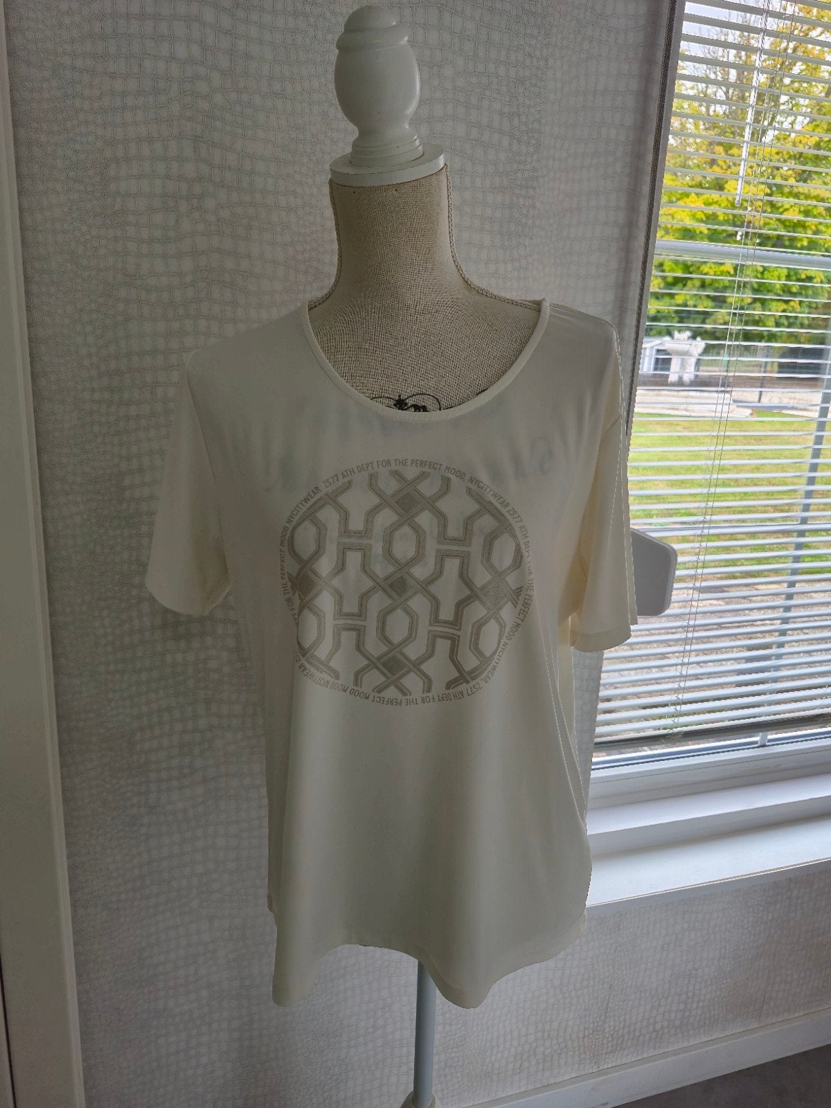Mooi Zoso travelstof shirt met print - Maat XXL, Kleding | Dames, Beige, Maat 46/48 (XL) of groter, Ophalen of Verzenden, Zo goed als nieuw