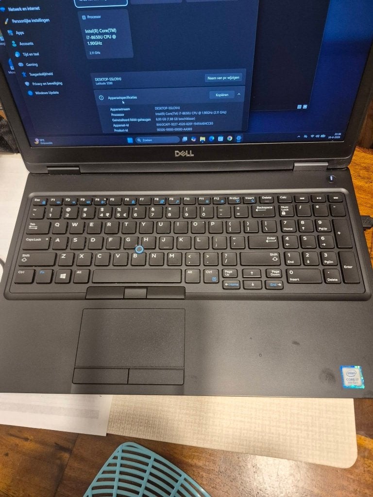 Dell Latitude 5590 i7 8GB 238GB SSD FULL HD, Ophalen, 2 tot 3 Ghz, 8 GB, Intel® Core™ i7 