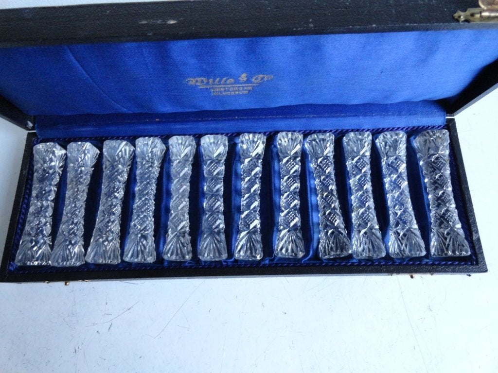 Messenleggers, antiek Wille & Co Amsterdam 12 stuks art deco, Ophalen of Verzenden