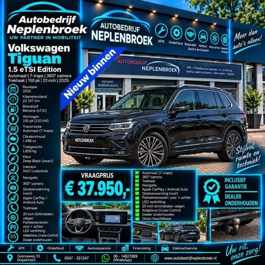 Volkswagen Tiguan 1.5 eTSI 7-traps automaat 360 camera trekh, Dealer onderhouden, Stof, Euro 6, 4 cilinders