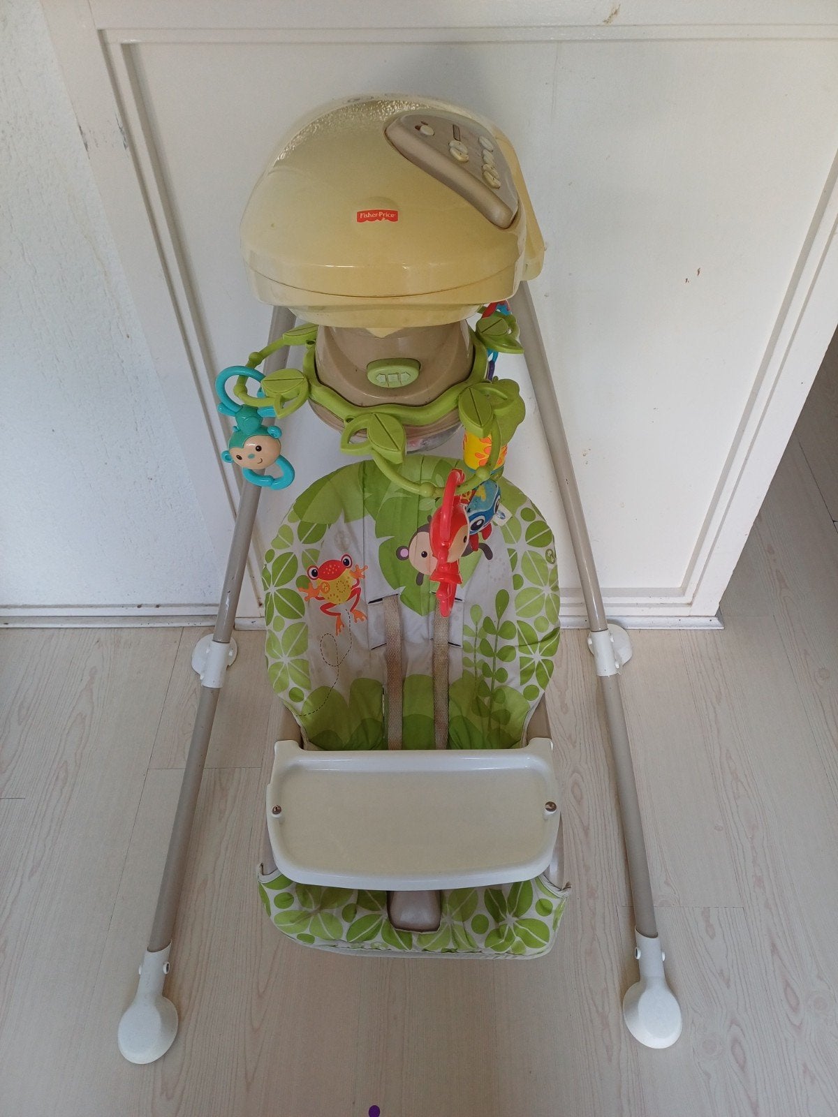 Fisher-Price Rainforest Friends Baby Schommelstoel, Ophalen of Verzenden, Gebruikt, Overige typen, Afneembaar eetblad