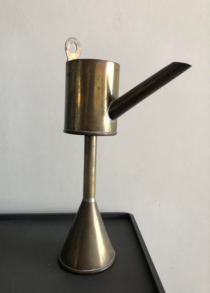 Koperen snotneus olielamp in goede staat hoogte 26 cm, Ophalen of Verzenden, Koper