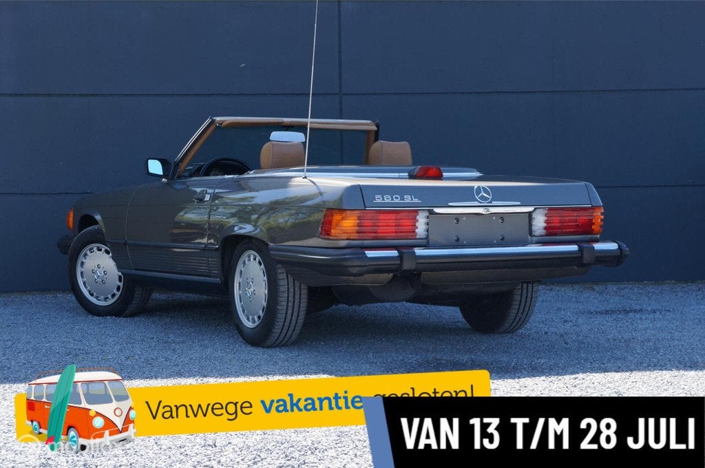 Mercedes SL-klasse 560 SL 1986 Roadster/Convertible USA Spec, Auto's, Oldtimers, Automaat, 227 pk, Cabriolet, 4 stoelen