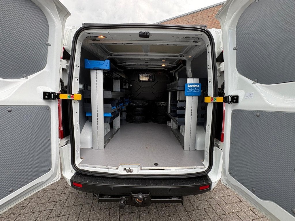 Ford Transit Custom 2.0TDCI 130PK Sortimo inrichting / Cruis, Voorwielaandrijving, Stof, 4 cilinders, Met garantie (alle)