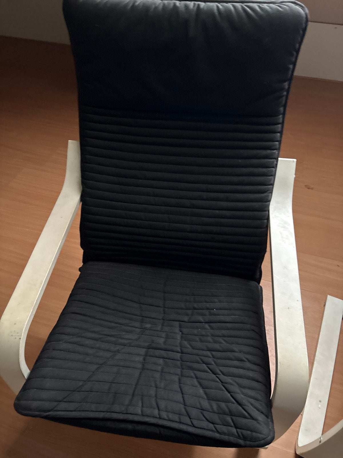 IKEA Poäng fauteuil met zwarte kussens, Ophalen, Gebruikt, 75 tot 100 cm, 50 tot 75 cm