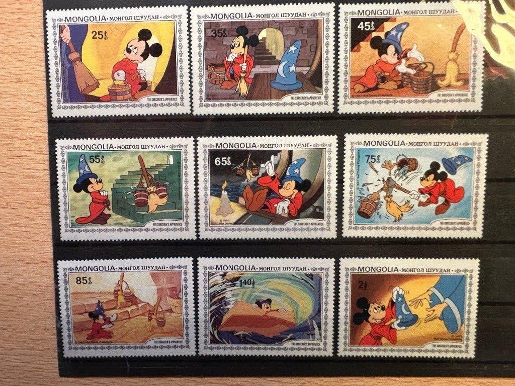 Disney - serie van 9 Mongolia (1983), Verzenden, Postfris, Overige thema's