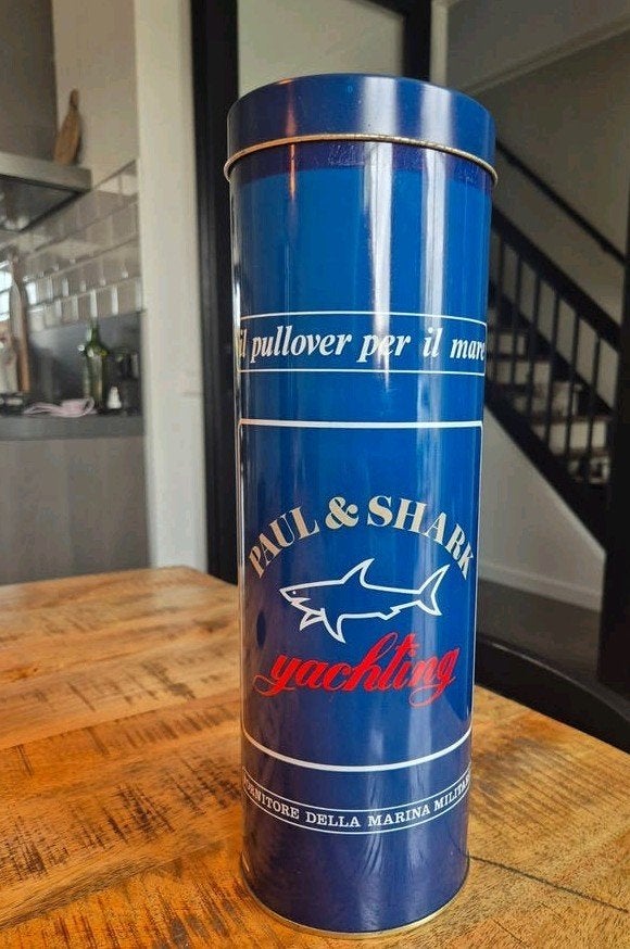 Paul & Shark Yachting blikken koker - 33 cm, Verzamelen, Ophalen of Verzenden, Zo goed als nieuw
