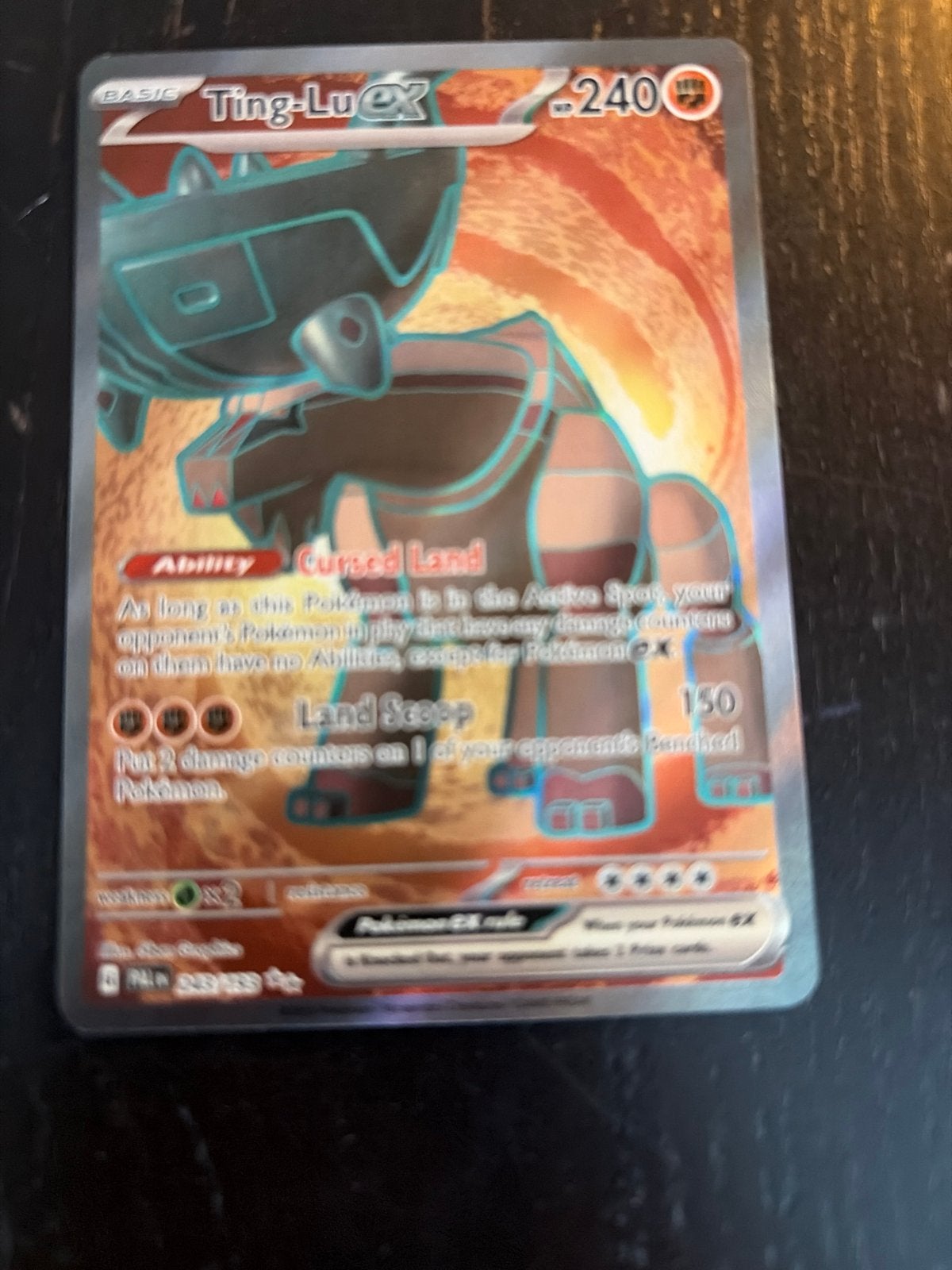 Ting-Lu ex Pokémon kaart - Zo goed als nieuw, Ophalen of Verzenden, Zo goed als nieuw, Losse kaart