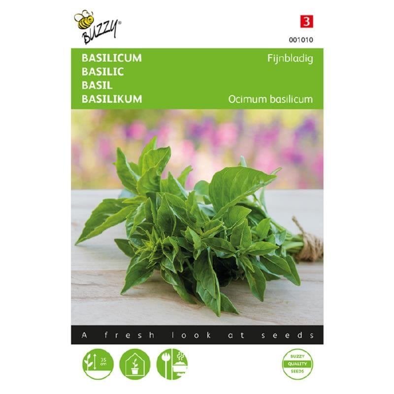 Buzzy Seeds Basilicum Fijne kruidenzaden - nieuw, Ophalen of Verzenden, Voorjaar, Volle zon, Zaad