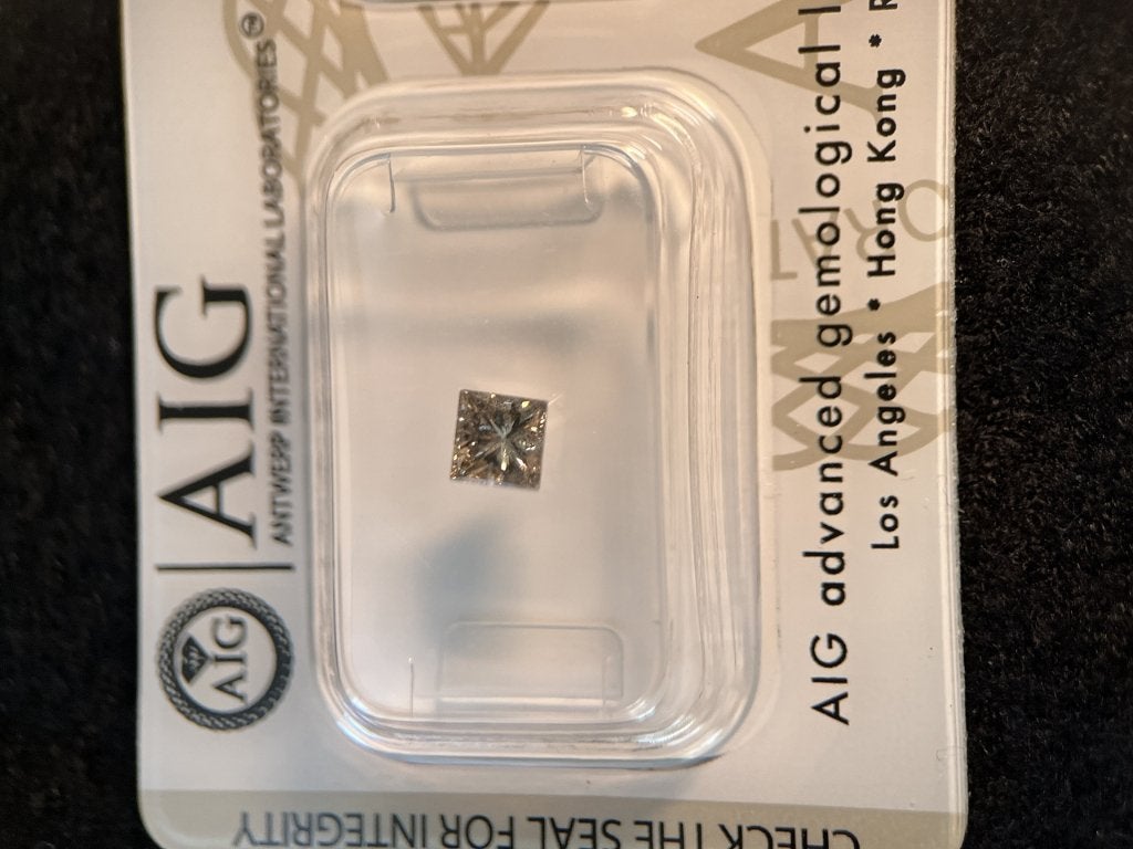 AIG Gecertificeerde Princess Geslepen Diamant 0.46 Ct (495), Ophalen of Verzenden, Nieuw