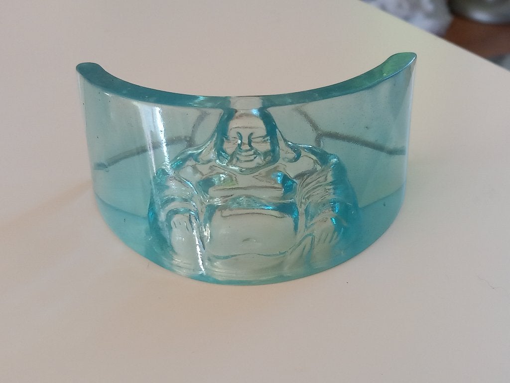 Waxinelichthouder Buddah (Nijmegen oost), Ophalen of Verzenden, Zo goed als nieuw, Blauw, Kunststof
