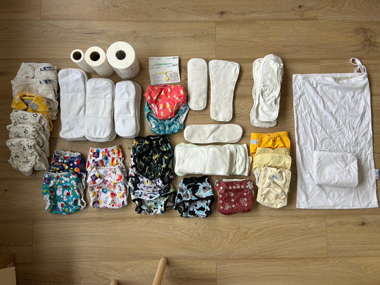 Grote set wasbare luiers, Ophalen of Verzenden, Gebruikt, One size