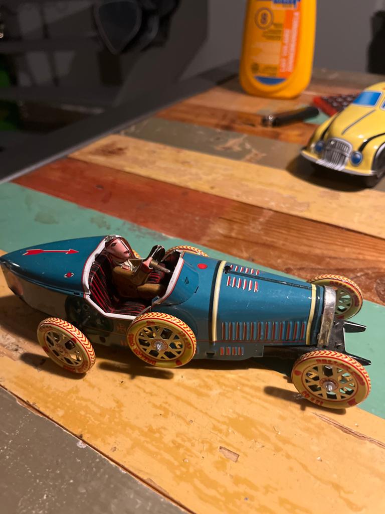Blikken Bugatti T35 Grand Prix Raceauto Jaren '20-'30, Verzamelen, Speelgoed, Ophalen of Verzenden, Gebruikt