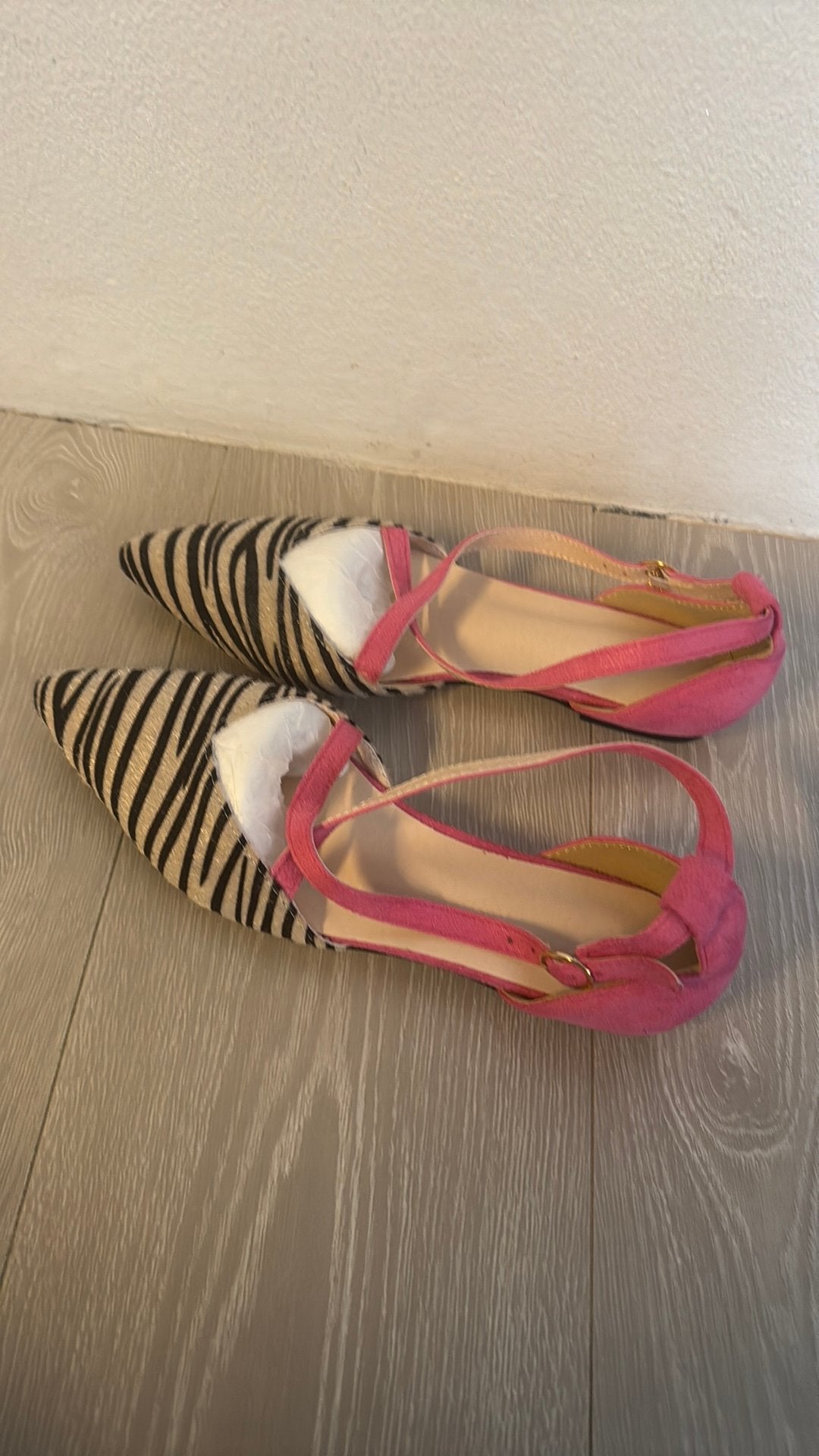 Nieuwe Zebraprint Ballerina's met Roze Bandjes - Maat 40, Ophalen of Verzenden, Nieuw, Roze, Ballerina's