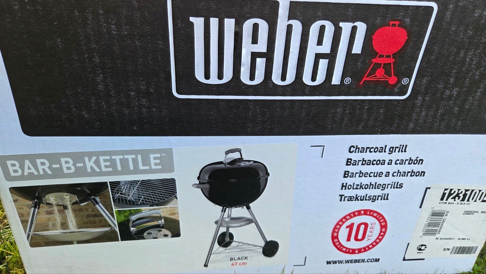 Weber Bar-B-Kettle Houtskoolbarbecue 47cm Zwart, Tuin en Terras, Ophalen, Zo goed als nieuw, Weber