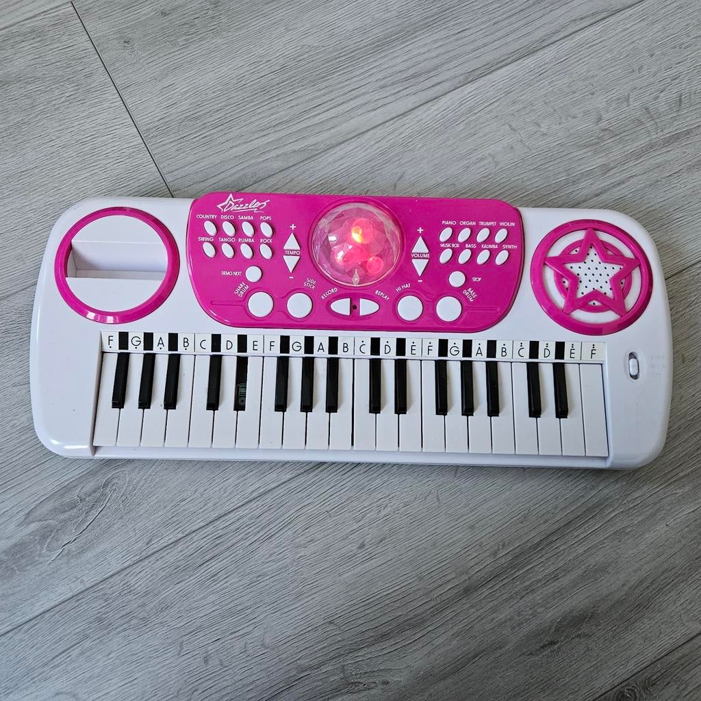 Opruiming: Roze kinder keyboard met licht en geluid, Ophalen of Verzenden, Zo goed als nieuw