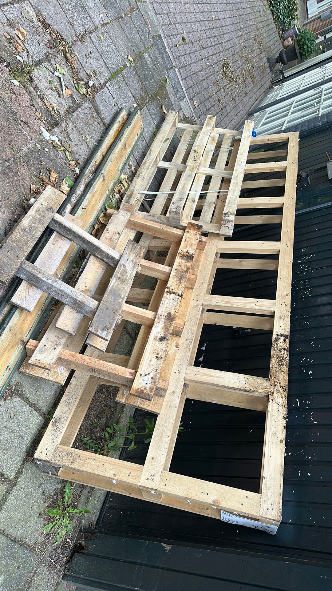 Gratis pallet hout, Doe-het-zelf en Verbouw, Hout en Planken, Ophalen of Verzenden, Zo goed als nieuw, 50 mm of meer, Pallet