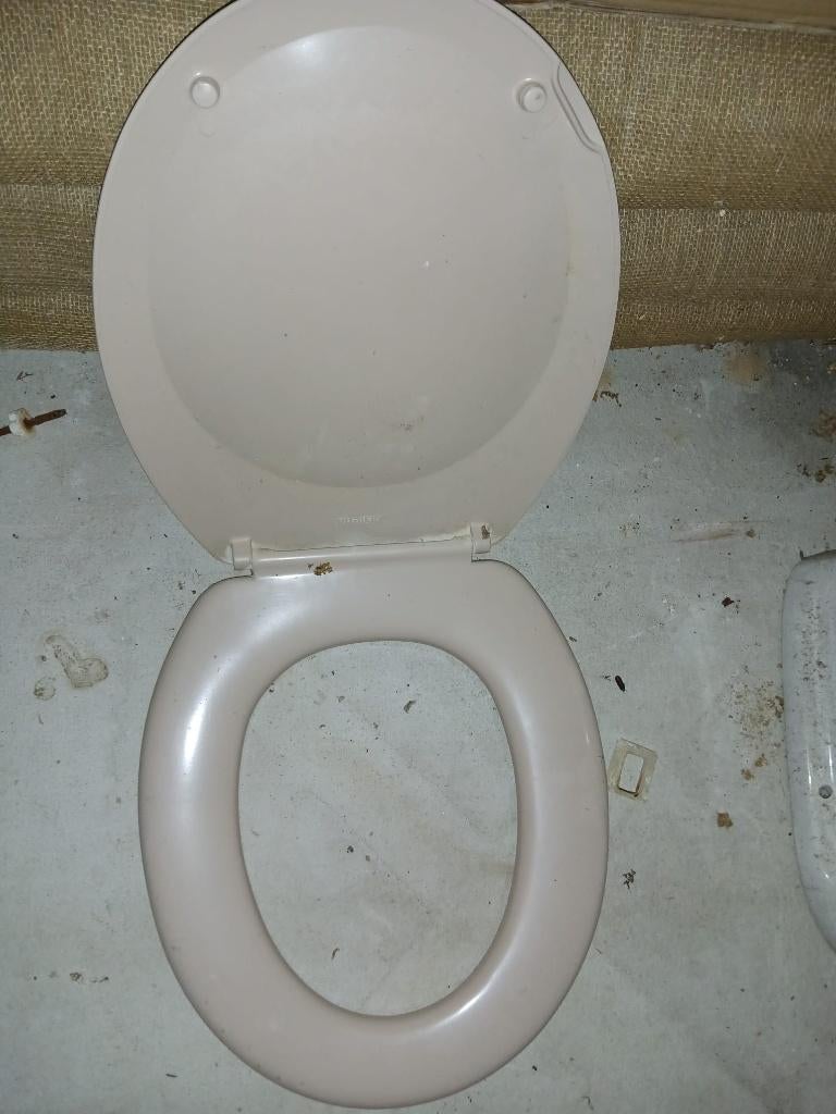 Toiletbril/w.c.-bril beige, Ophalen of Verzenden, Gebruikt, Toilet