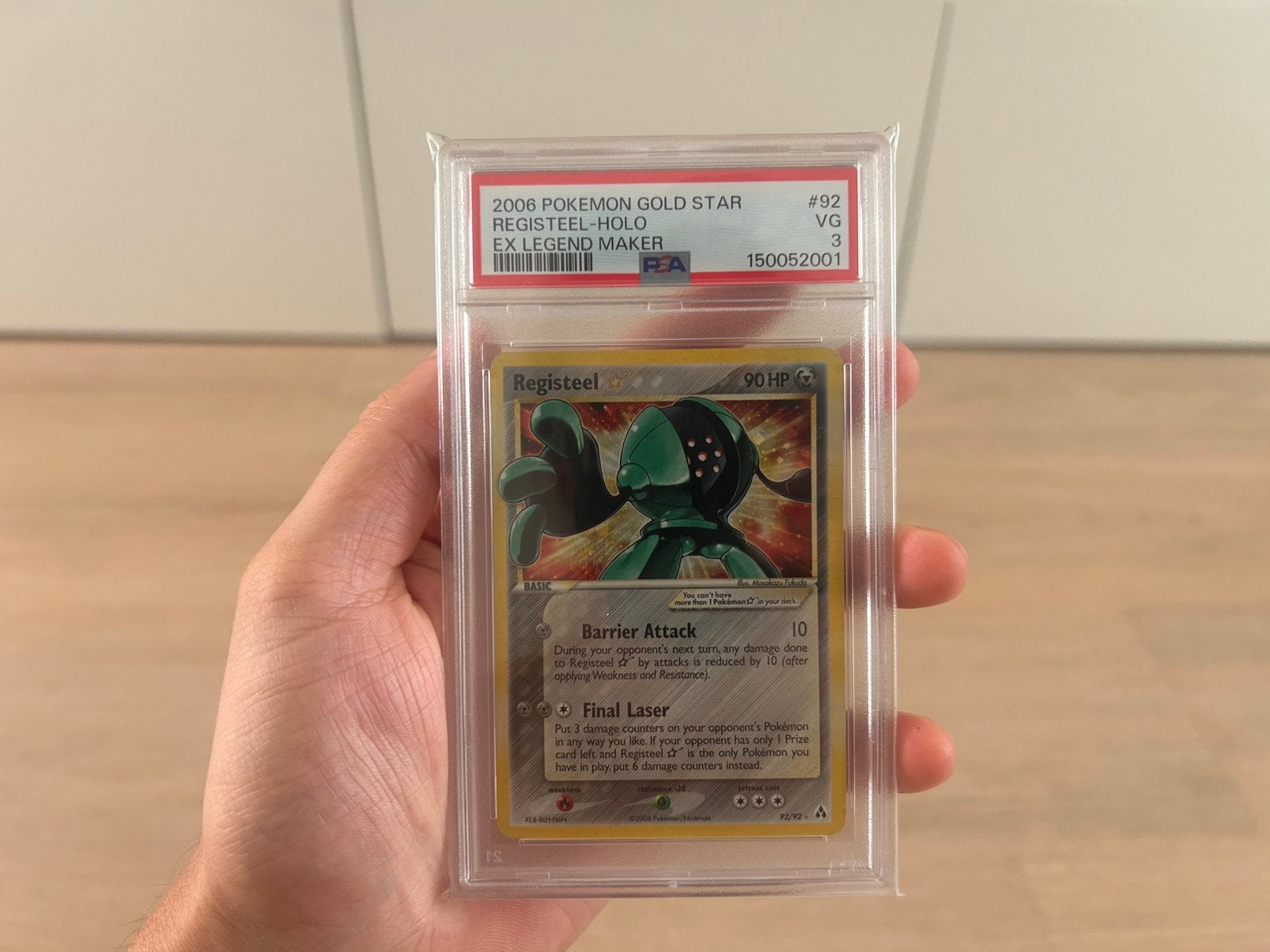 Registeel holo Gold star psa 3, Ophalen of Verzenden, Zo goed als nieuw