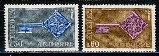 CEPT Andorra Frans 208/09 1968 postfris, Ophalen of Verzenden, Postfris, Overige thema's