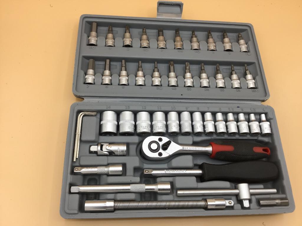 46 delig dopsleutel set Powerfix, Auto diversen, Autogereedschap, Ophalen of Verzenden, Nieuw