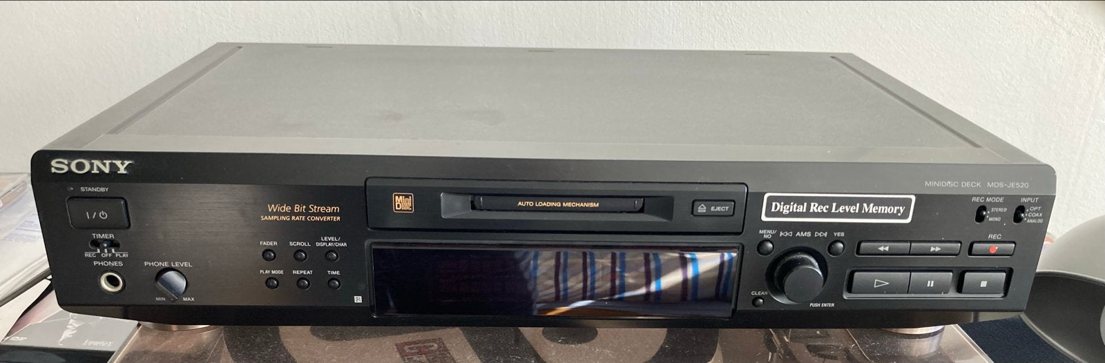 Sony MiniDisc Deck MDS-JE520, als nieuw., Ophalen of Verzenden, Minidisc-recorder