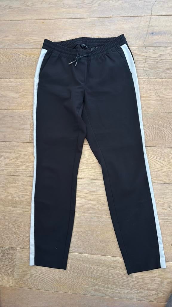 Zwart broek met wit Cavallaro mt L, Ophalen of Verzenden, Zo goed als nieuw, Zwart, Lang