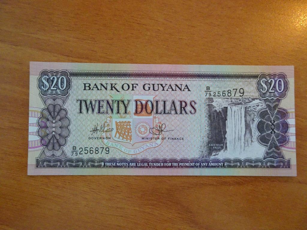 Bankbiljet  Guyana 20 Dollars, Verzenden, Zuid-Amerika, Los biljet