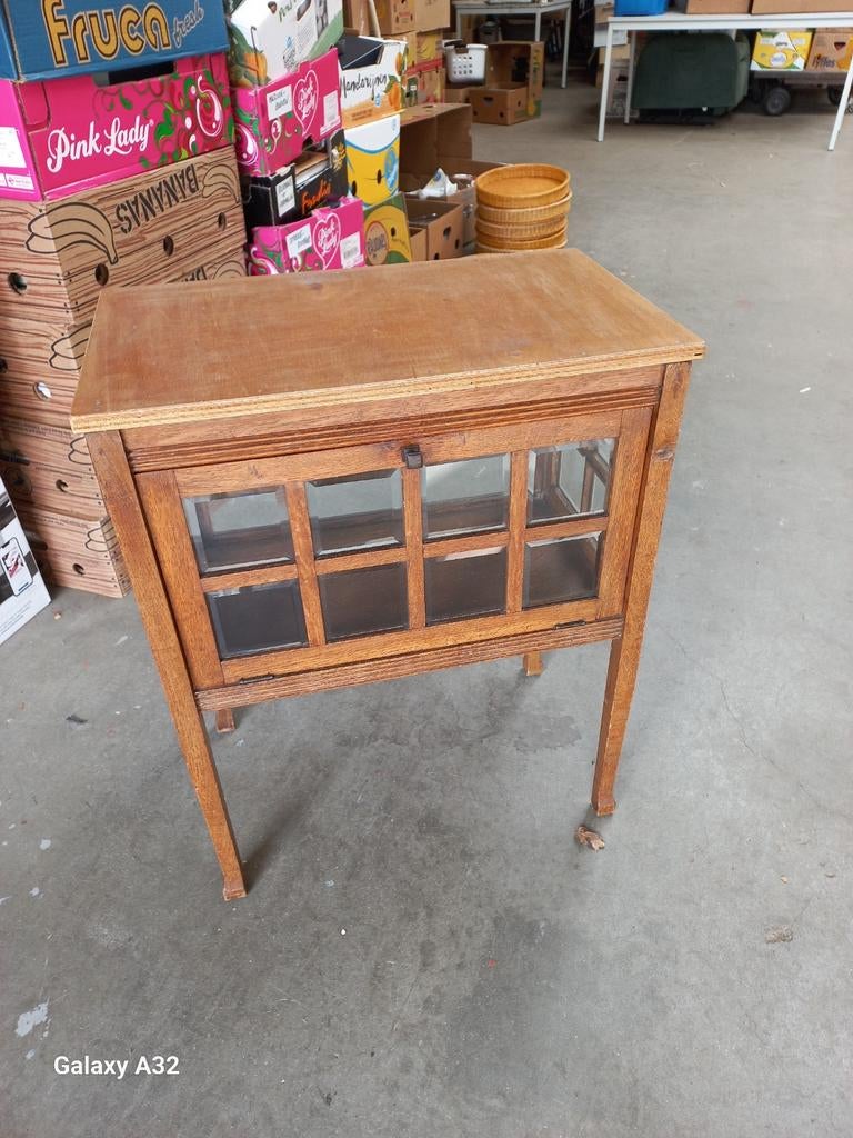 Klein vintage Theekastje / Vitrinekastje, Ophalen