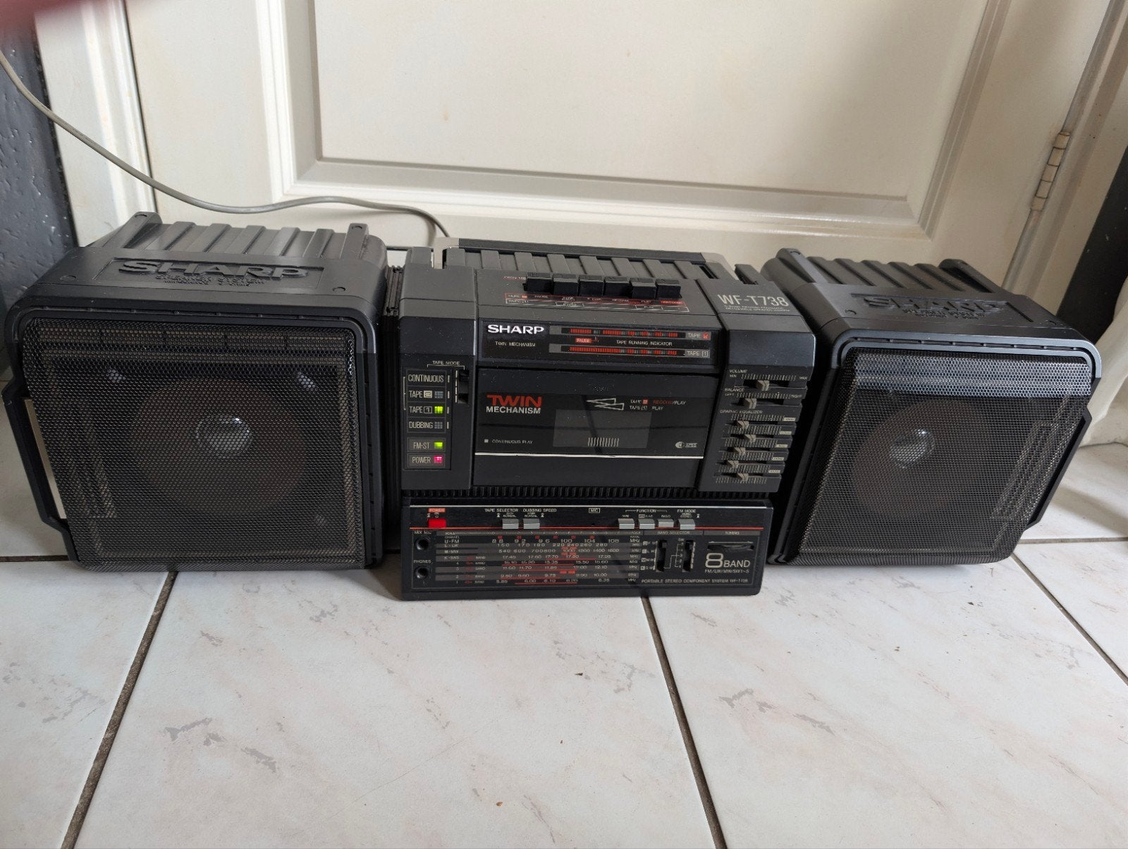 Sharp WF-T738 Boombox met dubbele cassettedeck en radio, Ophalen of Verzenden
