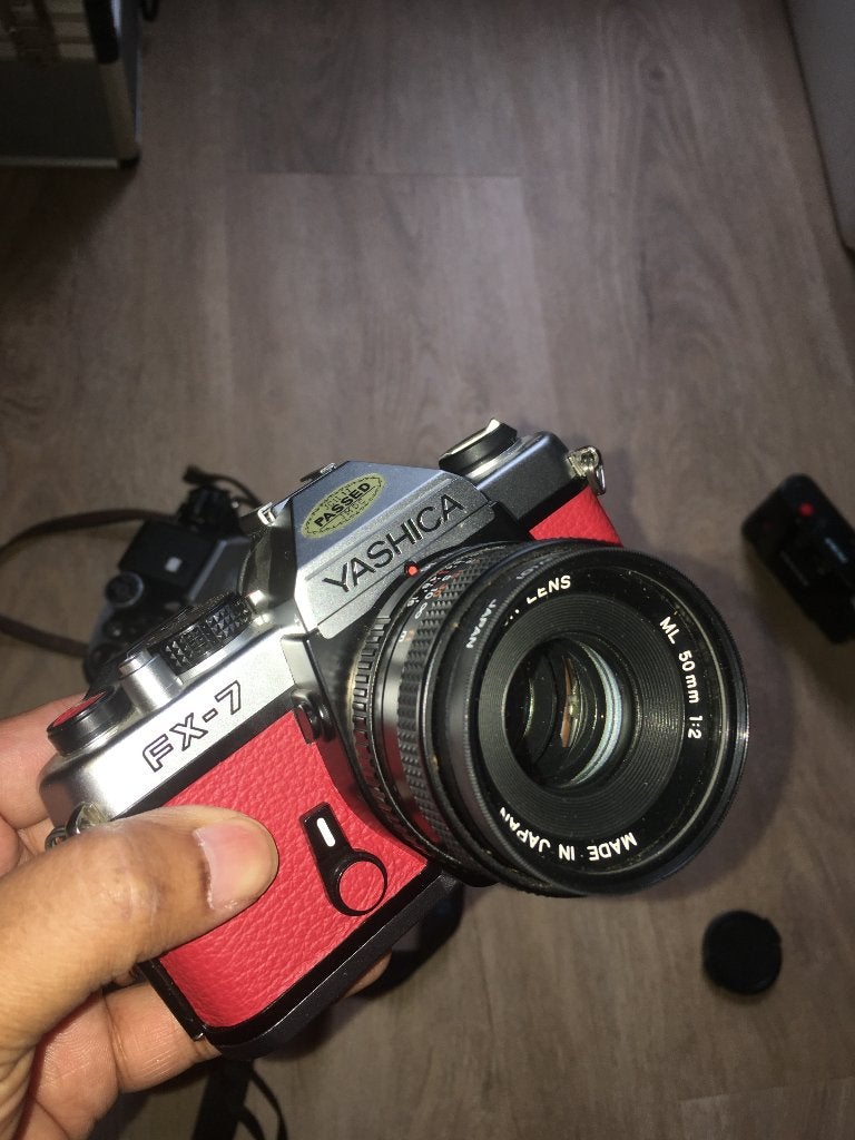 Yashica FX-7 Spiegelreflexcamera met ML 50mm 1:2 lens, Ophalen of Verzenden, Gebruikt, Spiegelreflex, Overige Merken