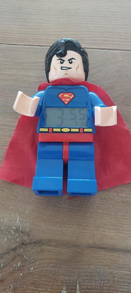 Lego Superman Wekker - DC Comics Lego Klok 23 cm hoog, Ophalen, Gebruikt, Overige thema's, Lego