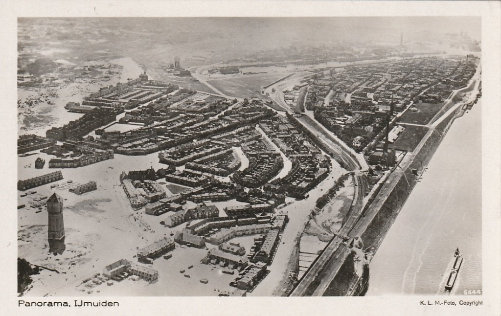 IJmuiden bij Driehuis KLM luchtfoto, Ophalen of Verzenden, 1920 tot 1940, Ongelopen, Noord-Holland