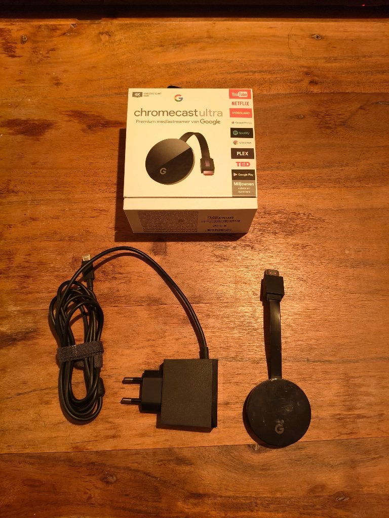 Chromecast Ultra 4k, Audio, Tv en Foto, Mediaspelers, Ophalen, Zo goed als nieuw, HDMI, Zonder harde schijf