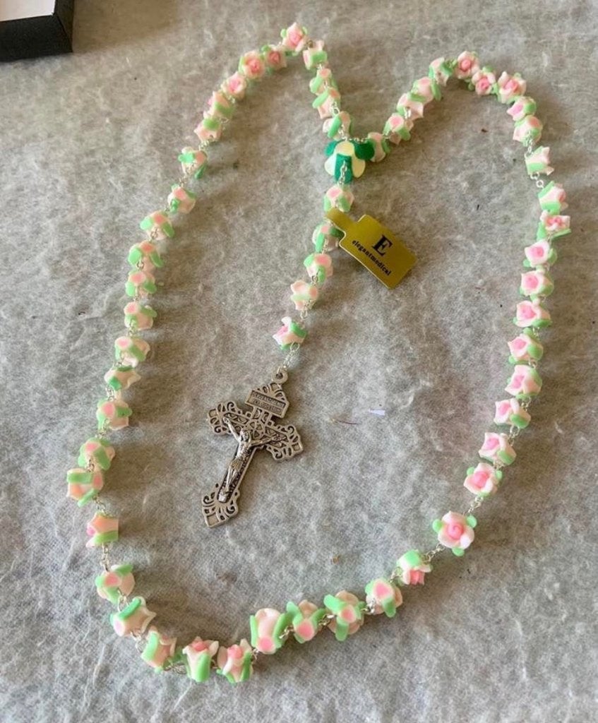 Handgemaakt Jezus ketting rozenkrans bloemen Nazarenus Jesus, Ophalen of Verzenden