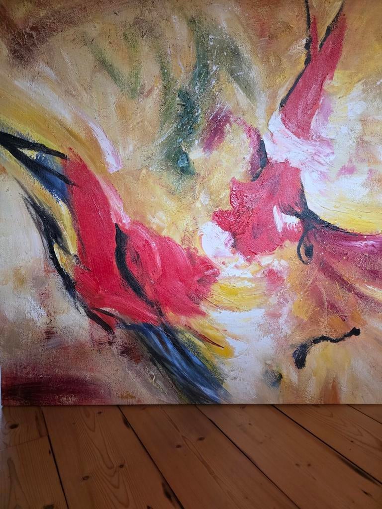 3 Abstracte Schilderijen - Kleurrijk en Groot Formaat, Ophalen