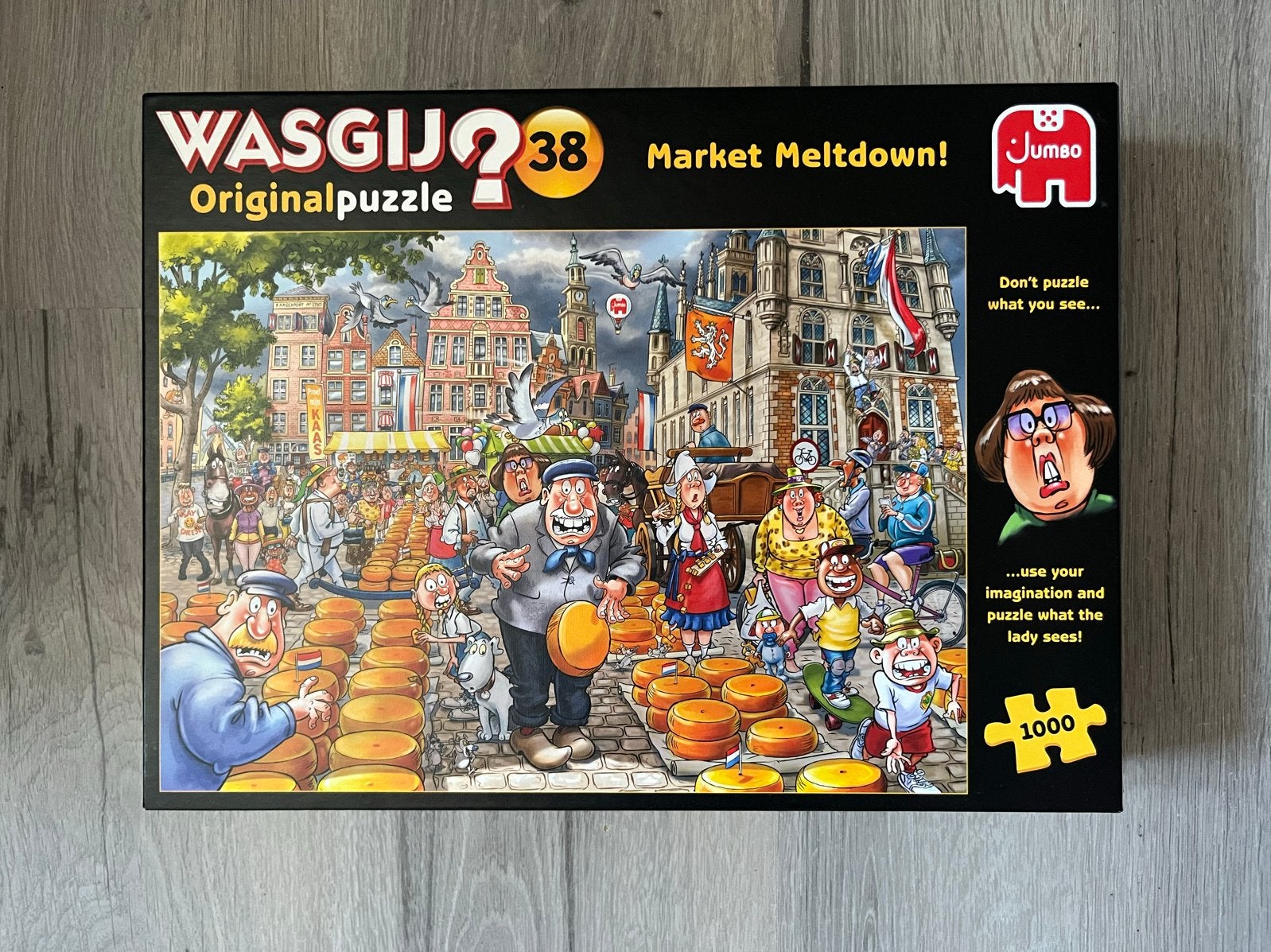 Wasgij Original 38 Market Meltdown! 1000 stukjes, Ophalen of Verzenden, 500 t/m 1500 stukjes, Zo goed als nieuw, Legpuzzel