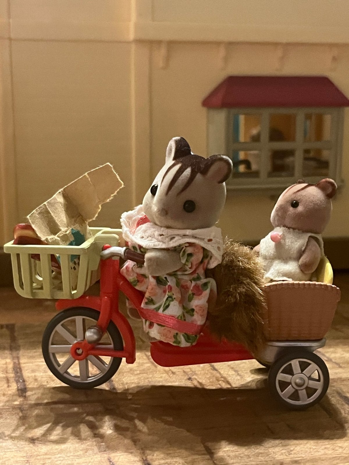 Sylvanian Families fiets met moeder en kind, Ophalen, Gebruikt