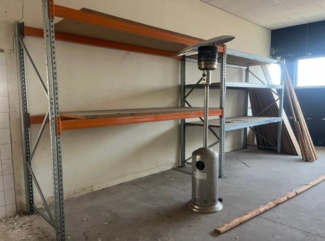 Palletstelling met houten legborden, Ophalen, Gebruikt, Overige typen, 2 tot 5 meter