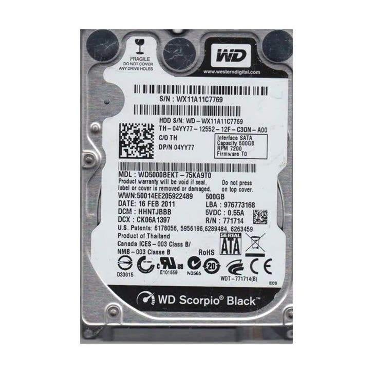 Western Digital Scorpio Black WD5000BEKT 500GB HDD 2.5" SATA, Computers en Software, Harde schijven, Intern, Ophalen of Verzenden