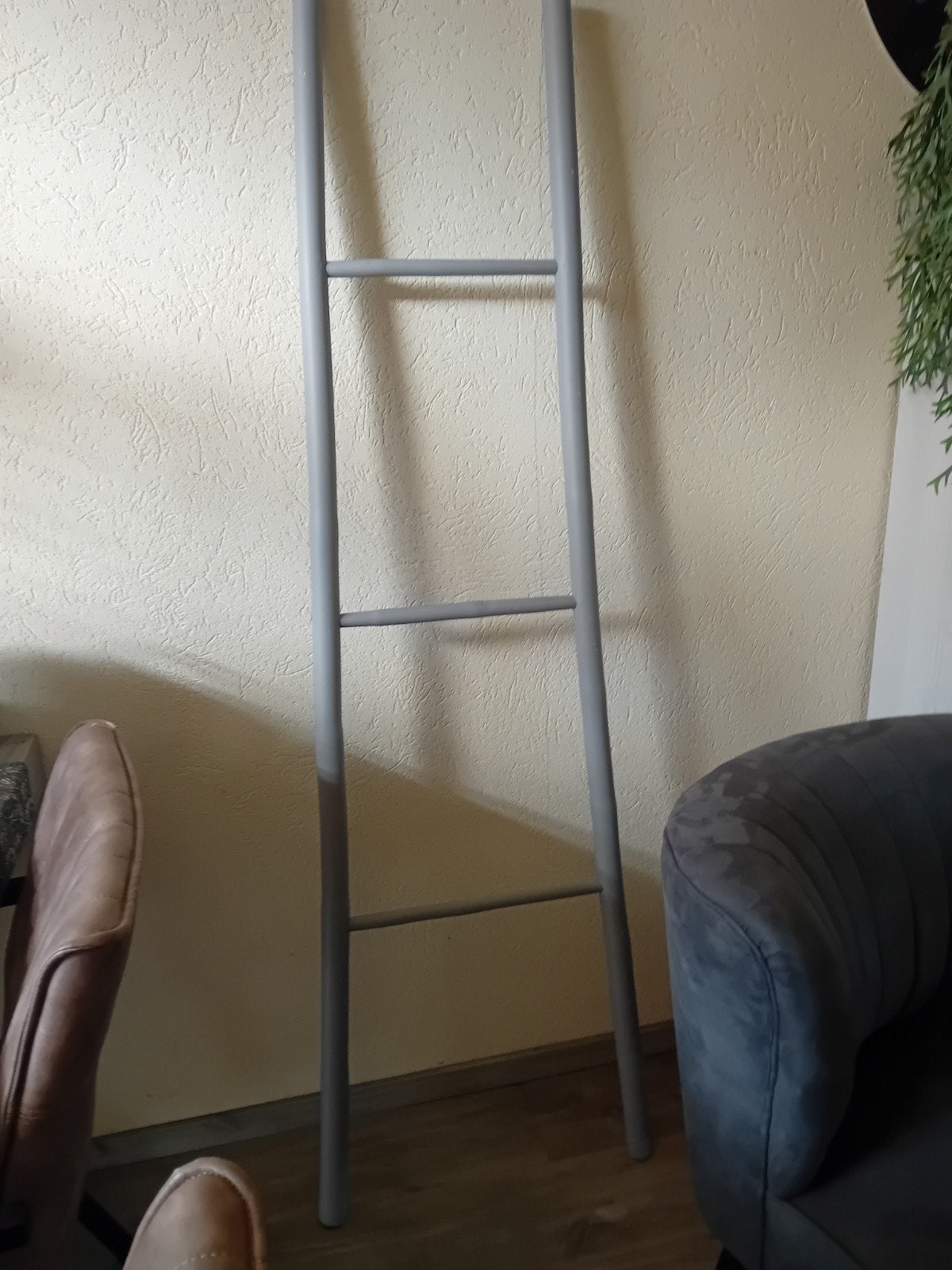 zgan decoratieladder 175 cm hoog kleur lichtgrijs, Hout, Decoratieobject, Zo goed als nieuw, Grijs