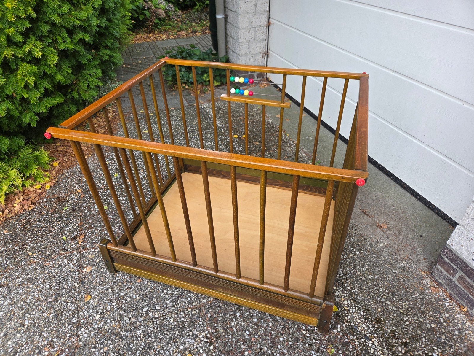 Houten box met kleed - vintage & opklapbaar, Ophalen, Gebruikt, Vierkant, Boxkleed
