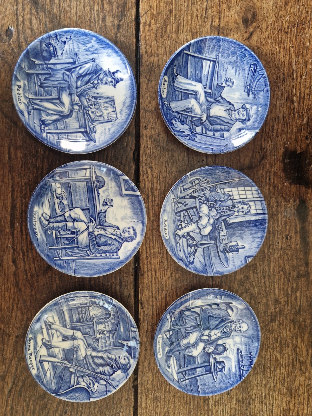 Set van 6 Wedgwood Enoch Tunstall schoteltjes, Ophalen of Verzenden
