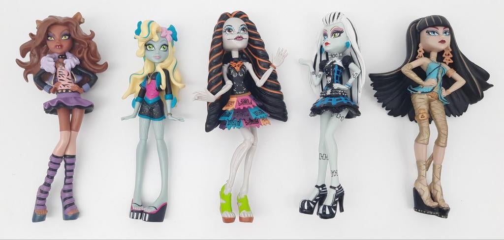 Monster High 5 pvc Figuren Mattel, Ophalen of Verzenden, Gebruikt, Pop
